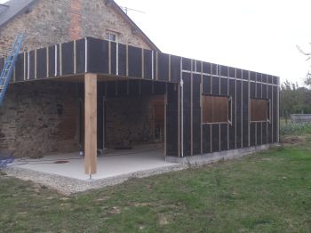 Extension en mur ossature bois