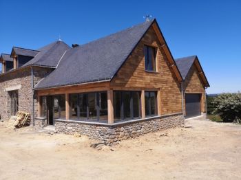 Extension en ossature bois, Bardage bois en RED CEDAR