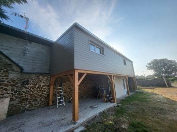 Extension en ossature bois en Mayenne